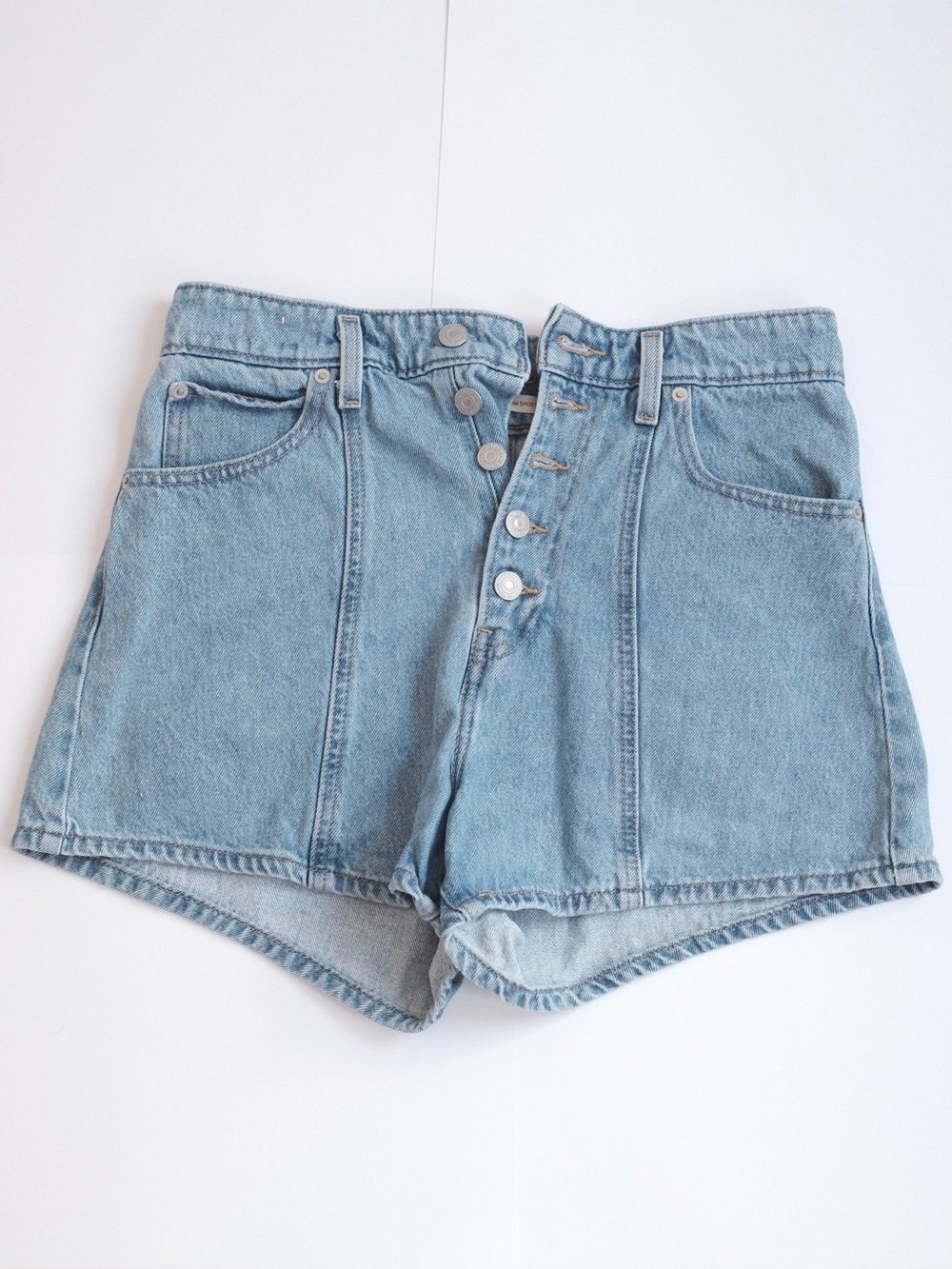 Levi's Light Wash Denim High-Waisted Mom Shorts - Size 29